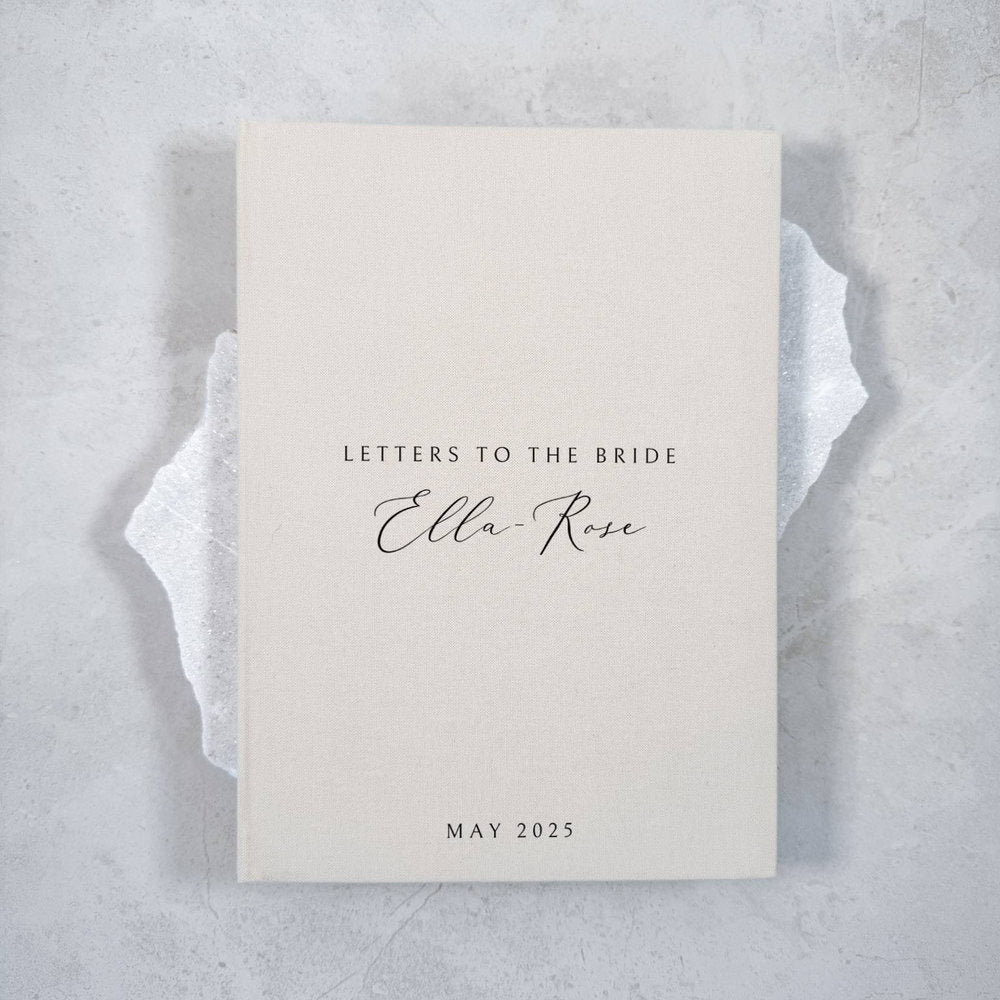 Timeless Letters to the Bride Book Almond Linen Design