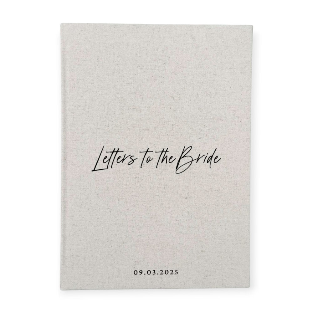 Elegant Letters to the Bride Book A4 Sand Linen Design