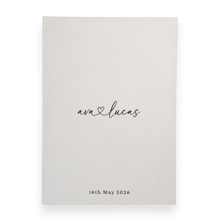 Custom Wedding Guest Book - Linen Portrait D01