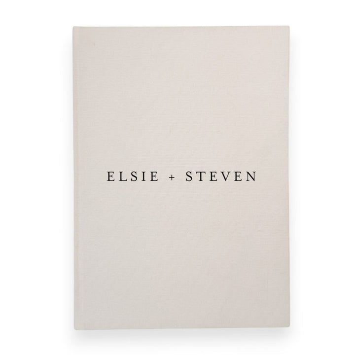 Custom Wedding Guest Book - Linen Portrait D02