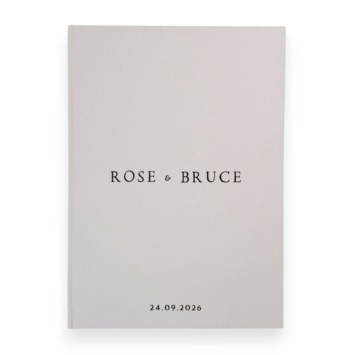 Custom Wedding Guest Book - Linen Portrait D03