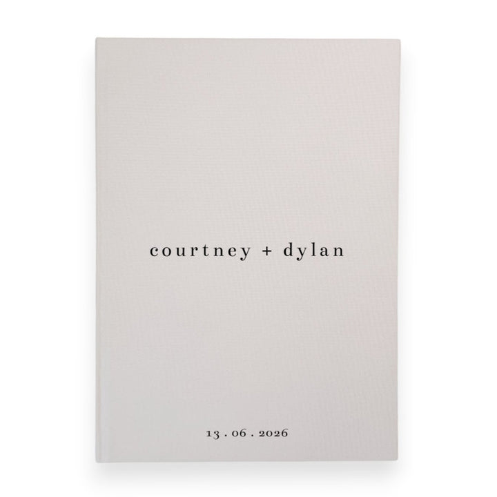 Custom Wedding Guest Book - Linen Portrait D04