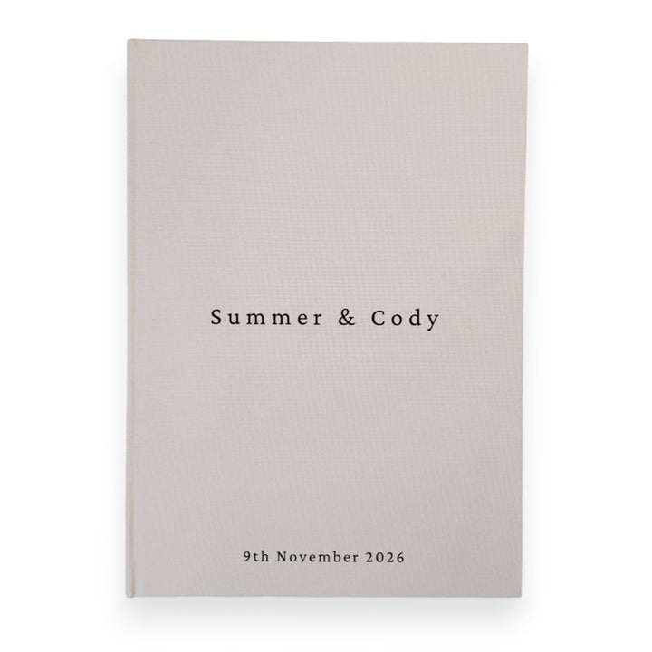 Custom Wedding Guest Book - Linen Portrait D05