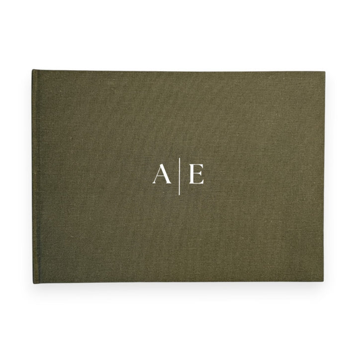 Custom Wedding Guest Book - Linen Landscape D10