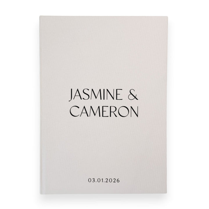 Custom Wedding Guest Book - Linen Portrait D11