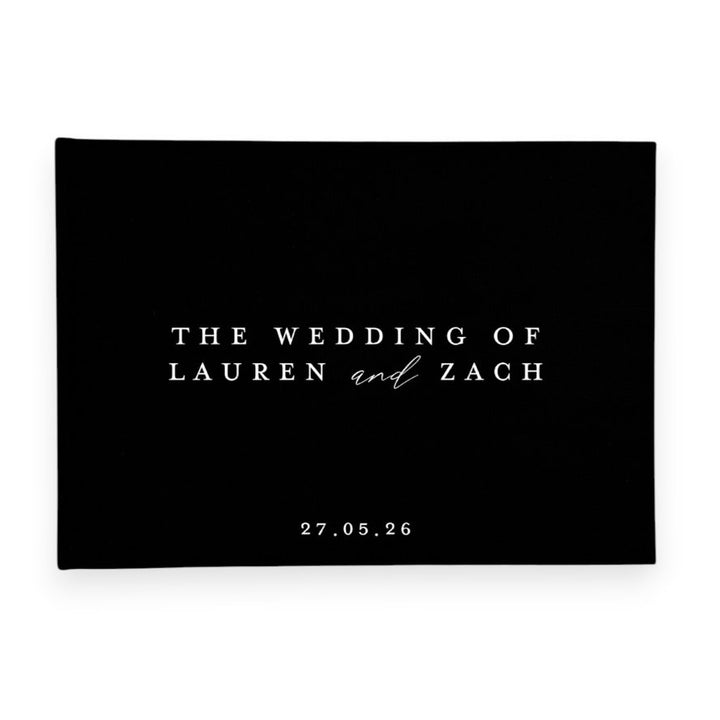 Custom Wedding Guest Book - Linen Landscape D15
