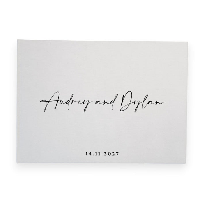 Custom Wedding Guest Book - Linen Landscape D20
