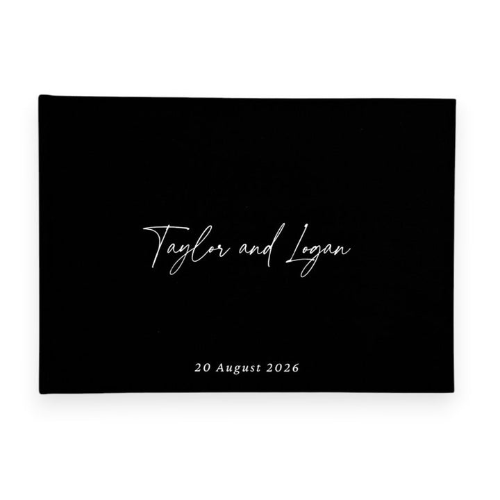 Custom Wedding Guest Book - Linen Landscape D21