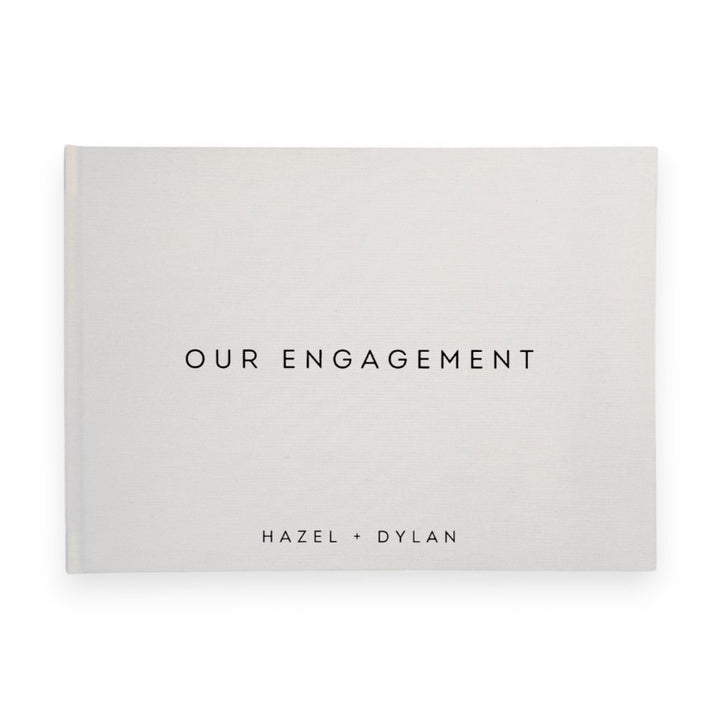 Custom Engagement Guest Book - Linen Landscape D34