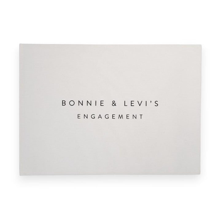 Custom Engagement Guest Book - Linen Landscape D35