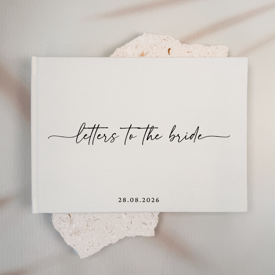 Custom Bridal Guest Book - Linen Landscape D40