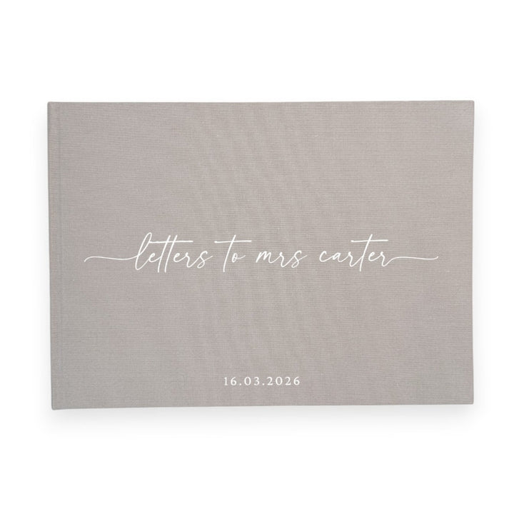 Custom Bridal Guest Book - Linen Landscape D40