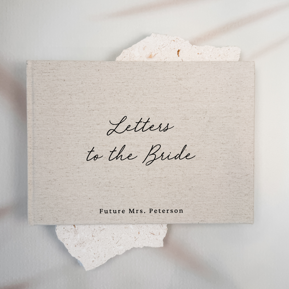 Custom Bridal Guest Book - Linen Landscape D44