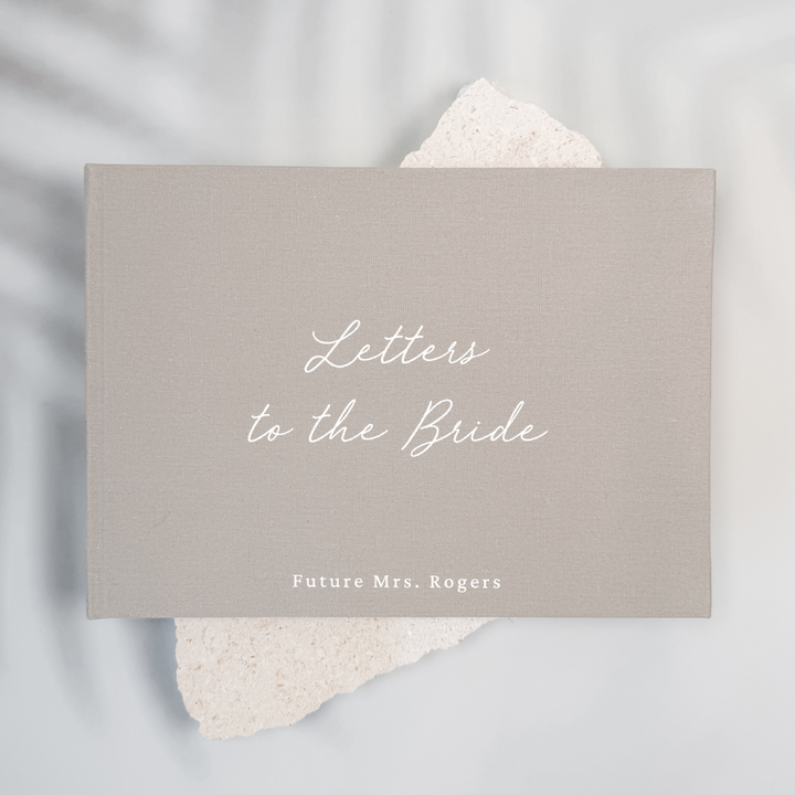 Custom Bridal Guest Book - Linen Landscape D44