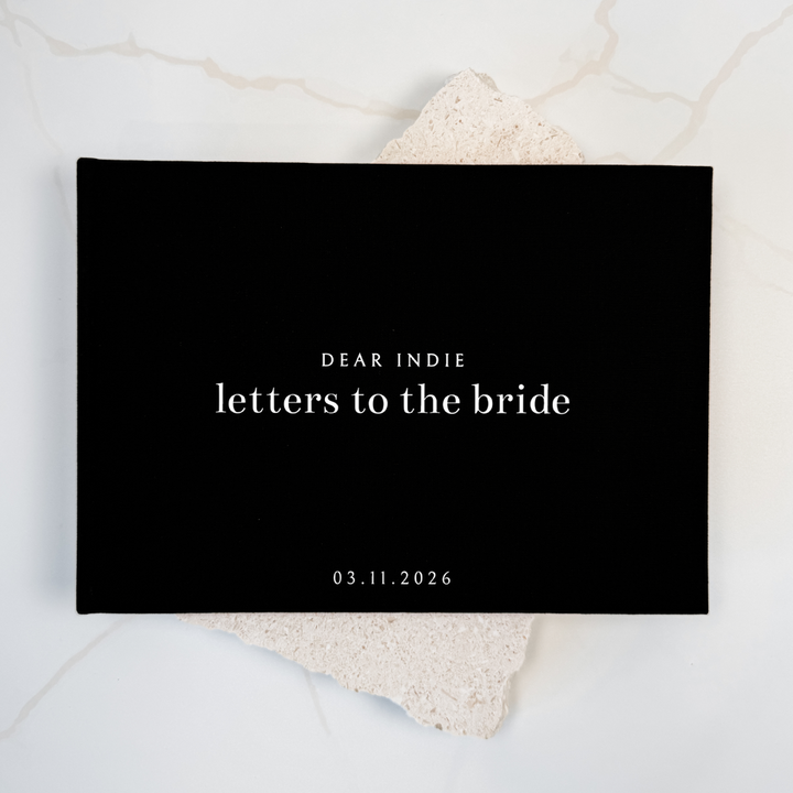 Custom Bridal Guest Book - Linen Landscape D45