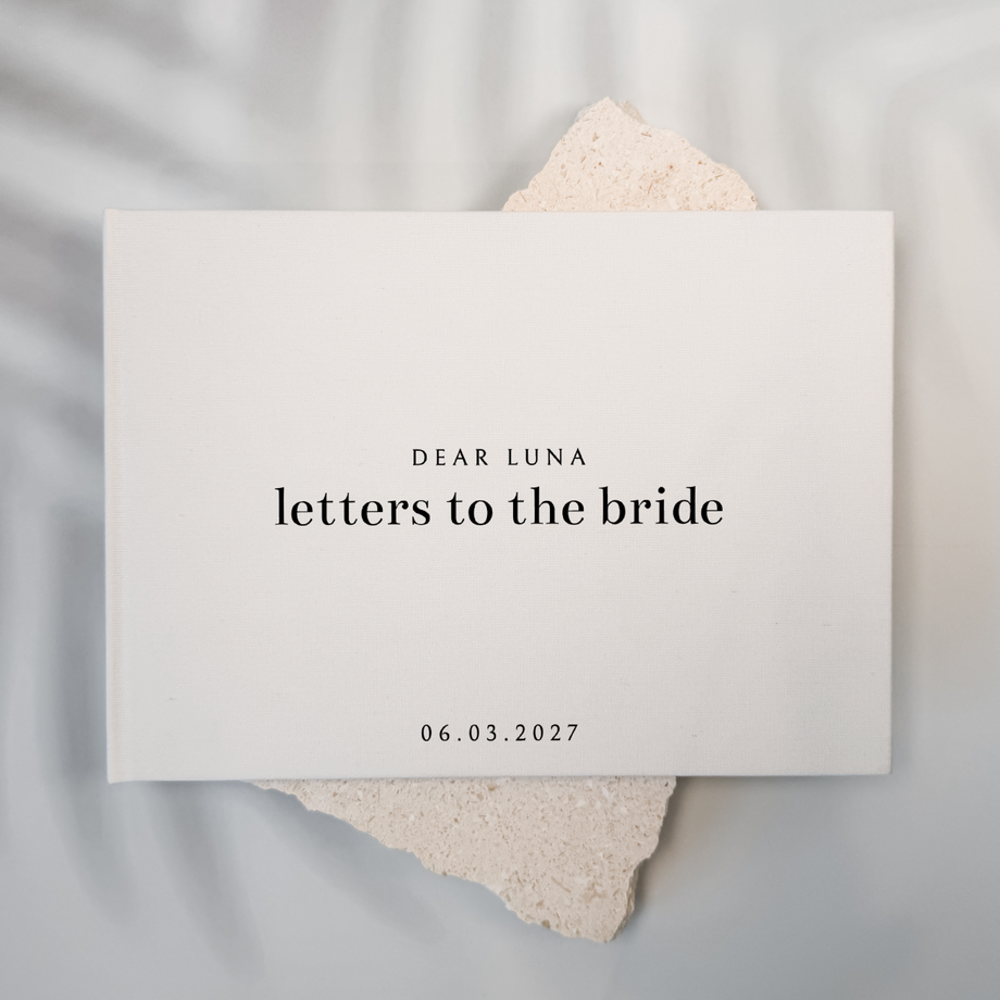Custom Bridal Guest Book - Linen Landscape D45