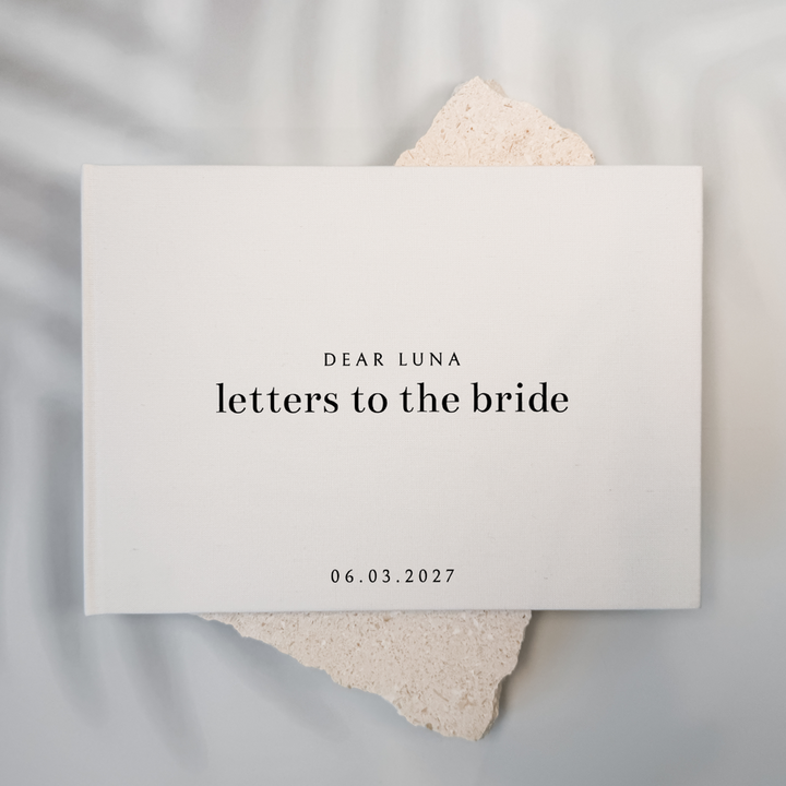 Custom Bridal Guest Book - Linen Landscape D45
