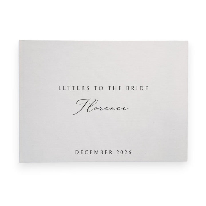Custom Bridal Guest Book - Linen Landscape D47