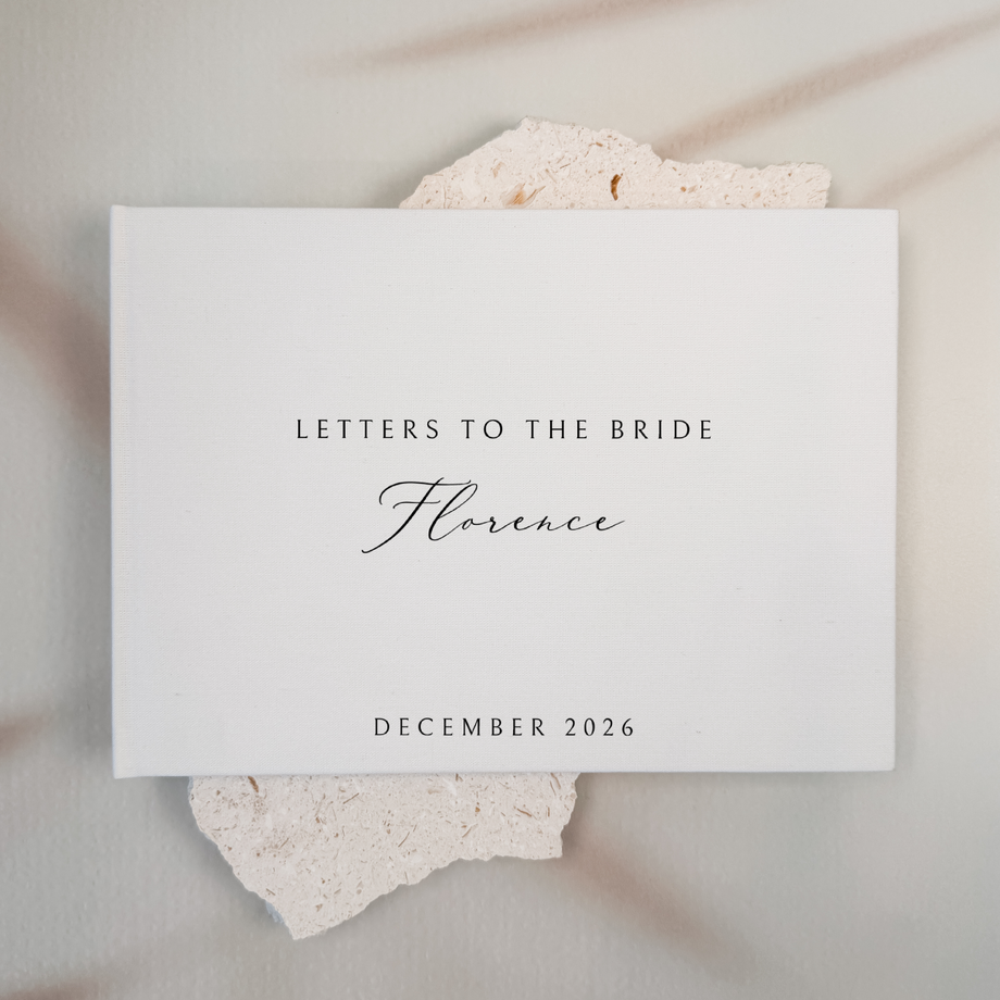 Custom Bridal Guest Book - Linen Landscape D47