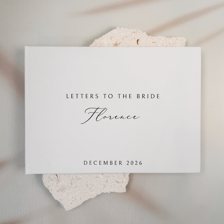 Custom Bridal Guest Book - Linen Landscape D47