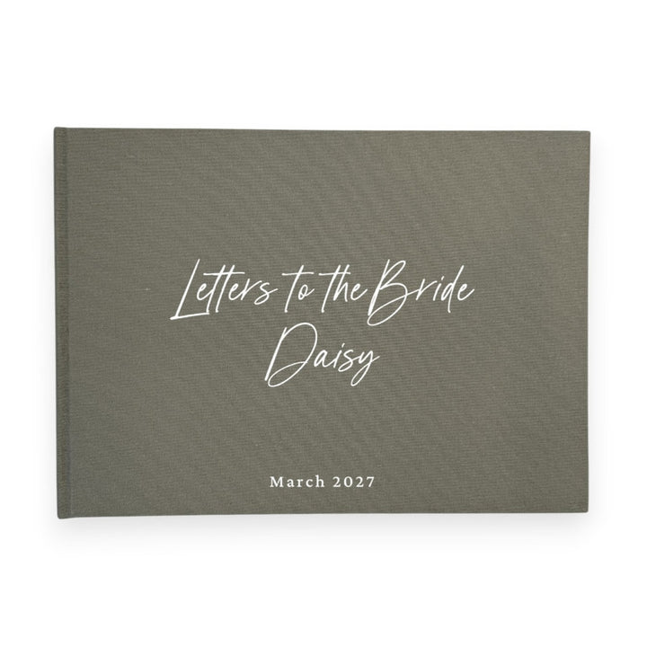 Custom Bridal Guest Book - Linen Landscape D49A