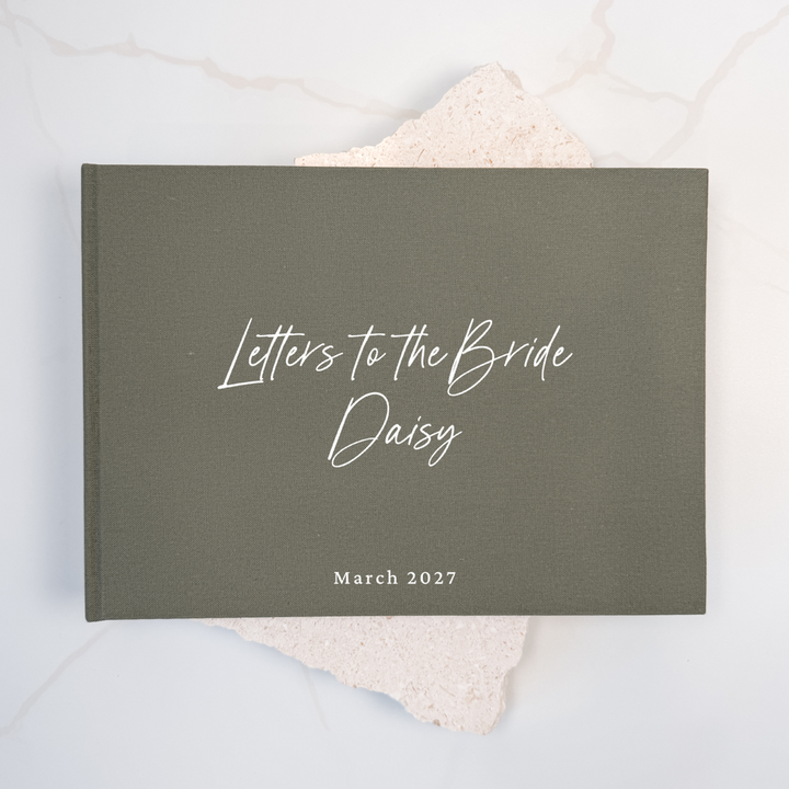 Custom Bridal Guest Book - Linen Landscape D49A