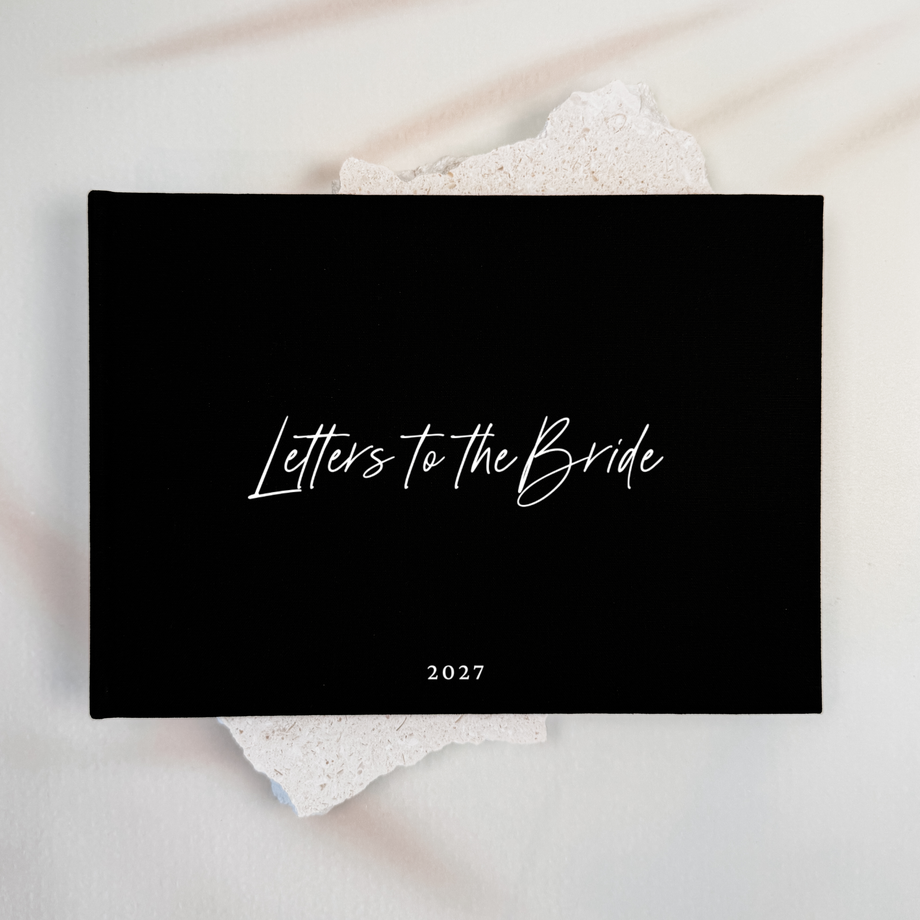 Custom Bridal Guest Book - Linen Landscape D49