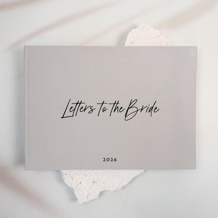 Custom Bridal Guest Book - Linen Landscape D49
