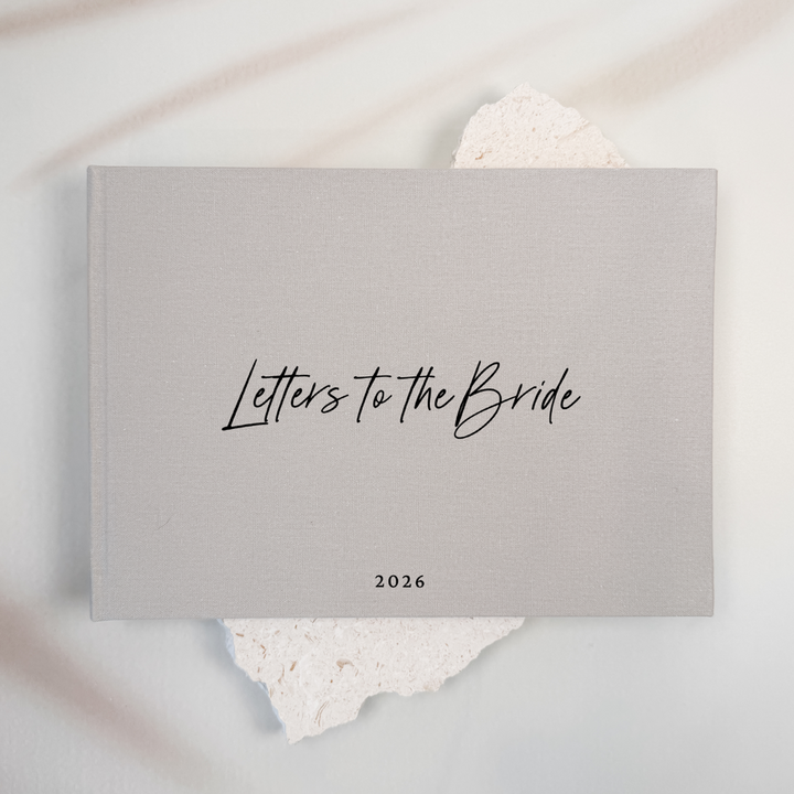 Custom Bridal Guest Book - Linen Landscape D49