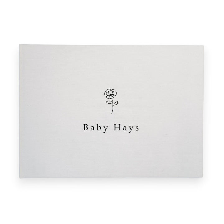 Custom Baby Guest Book - Linen Landscape D51