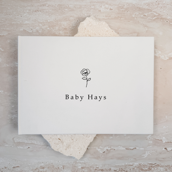 Custom Baby Guest Book - Linen Landscape D51
