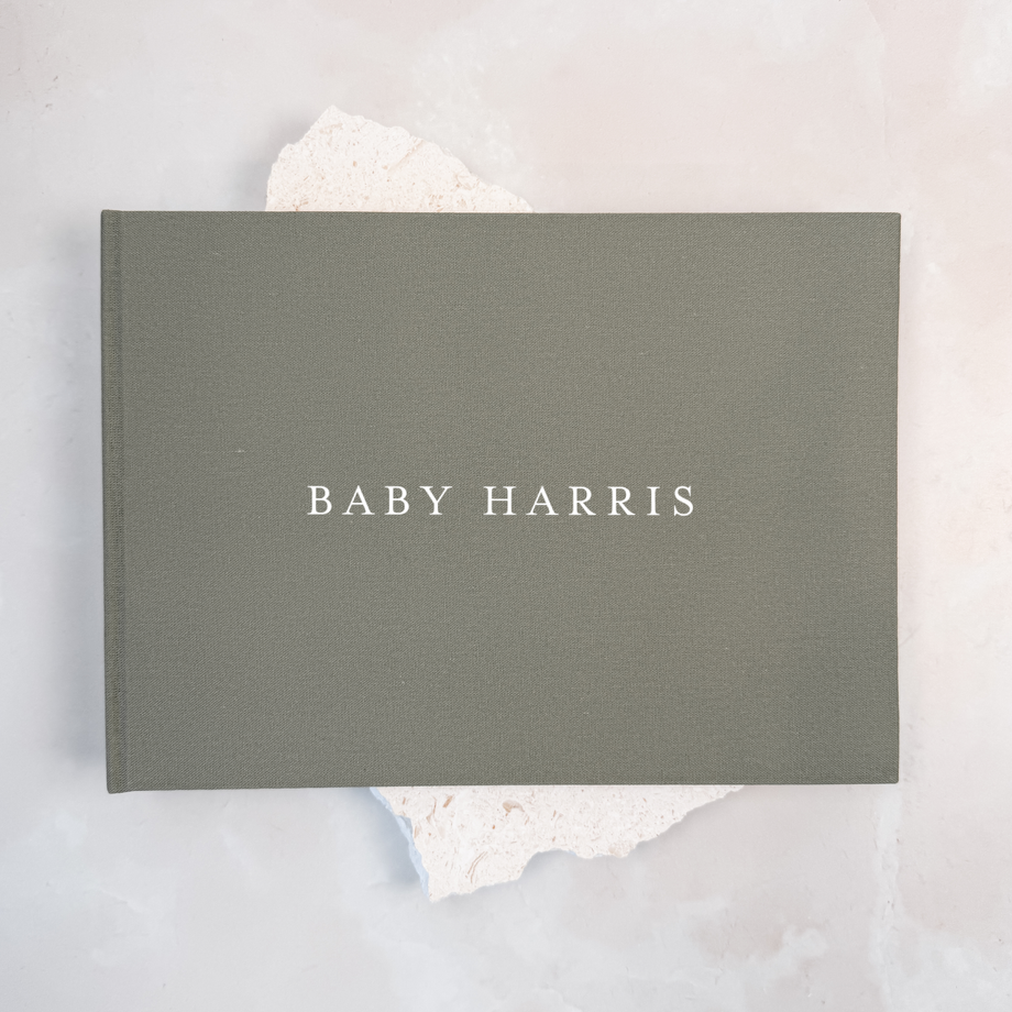Baby Guest Book SECONDS Linen Landscape