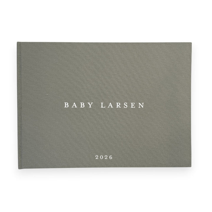 Custom Baby Guest Book - Linen Landscape D53
