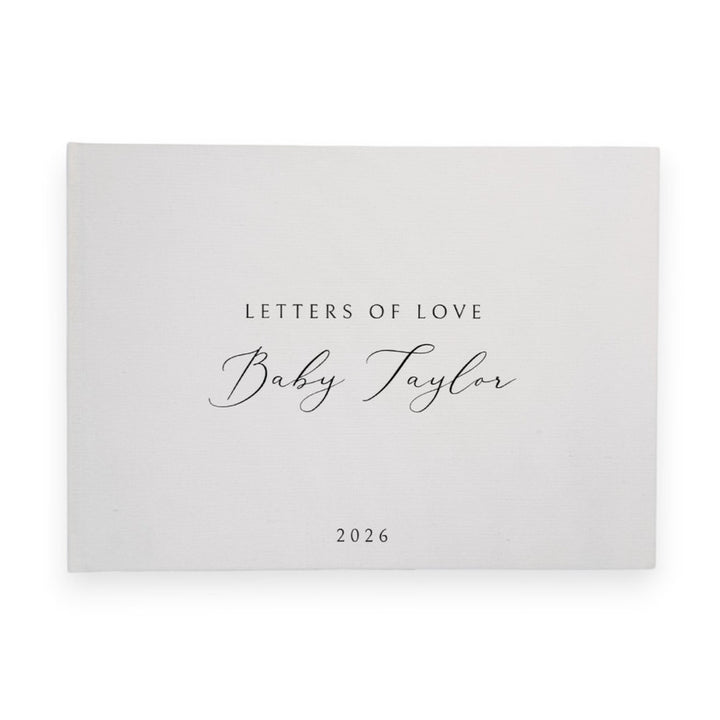 Custom Baby Guest Book - Linen Landscape D56