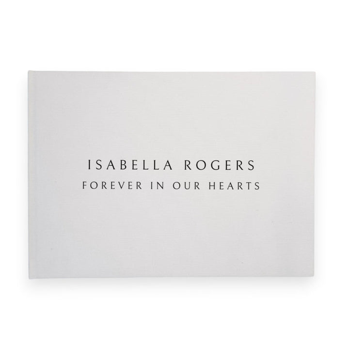 Custom Memorial Guest Book - Linen Landscape D62