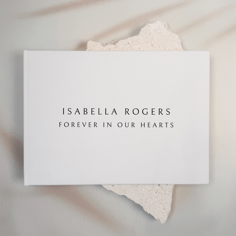 Custom Memorial Guest Book - Linen Landscape D62