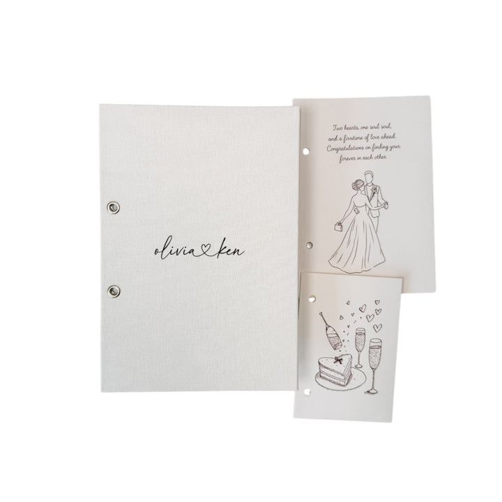 Custom Wedding Card Organiser - Linen Greetings Card Holder D01