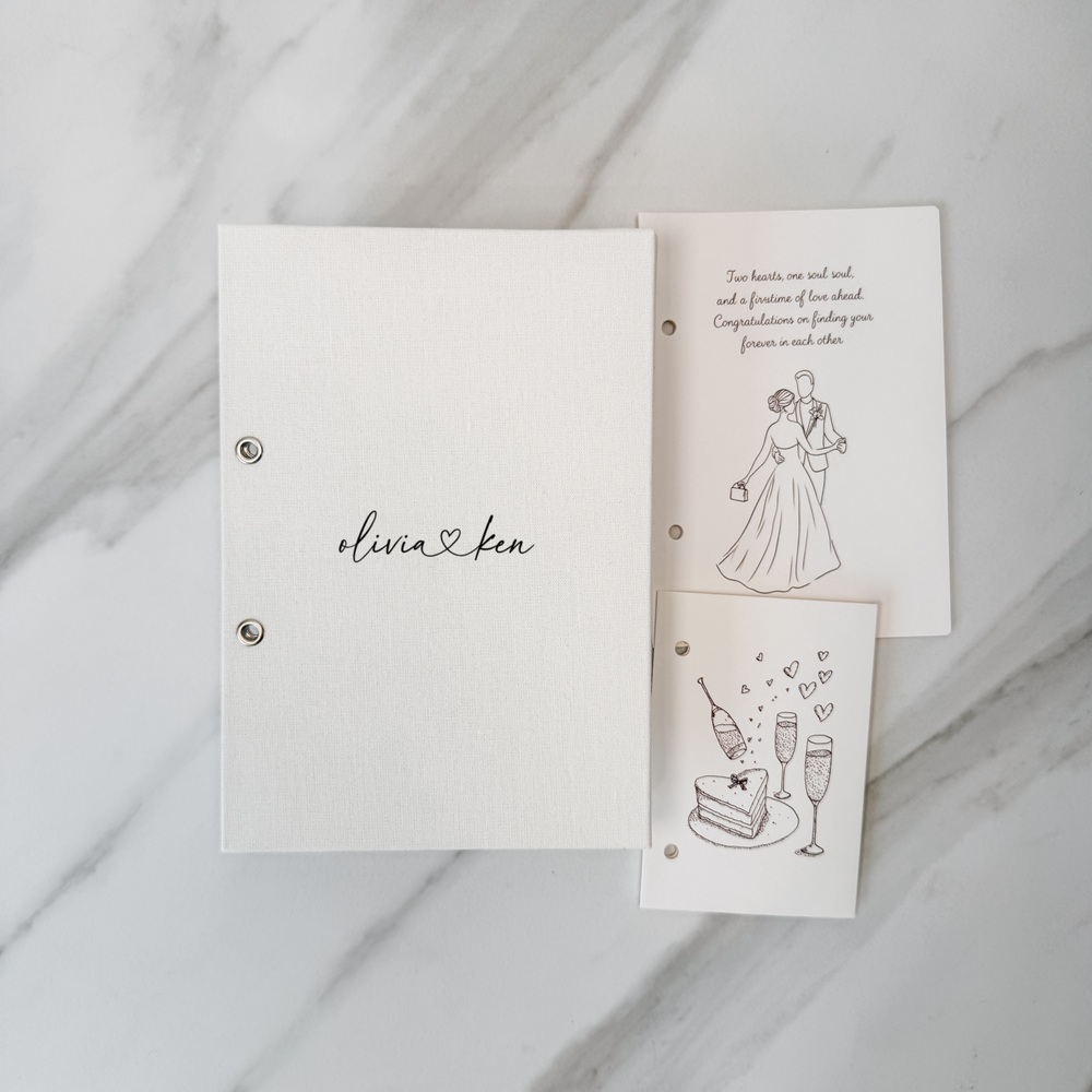 Custom Wedding Card Organiser - Linen Greetings Card Holder D01