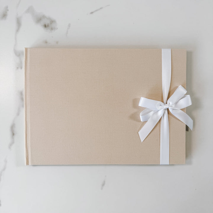 Double Satin Ribbon Bow - Landscape Guest Book