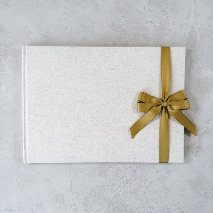Double Satin Ribbon Bow - Landscape Guest Book
