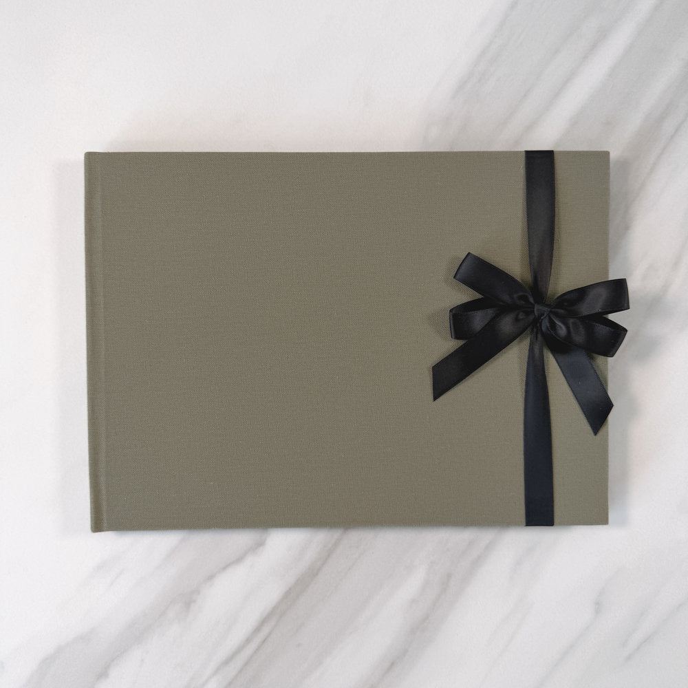 Double Satin Ribbon Bow - Landscape Guest Book