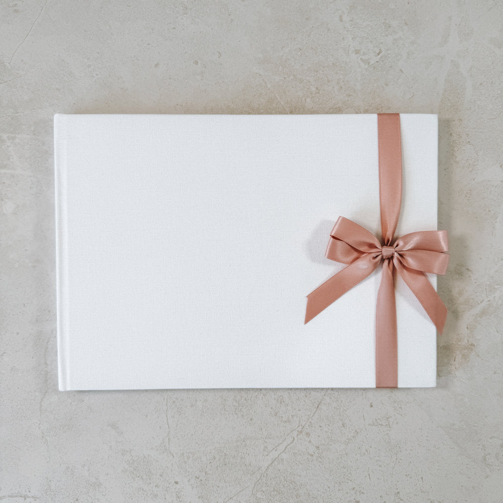 Double Satin Ribbon Bow - Landscape Guest Book