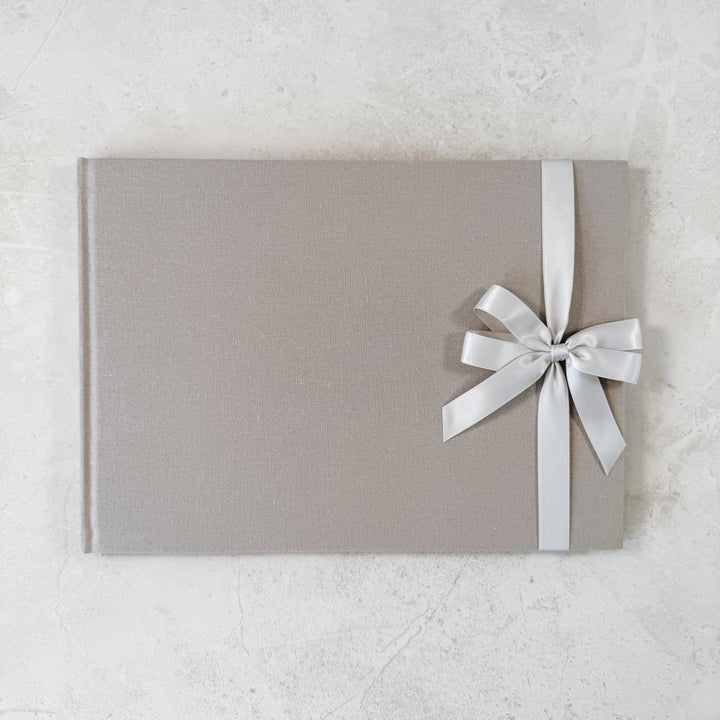 Double Satin Ribbon Bow - Landscape Guest Book