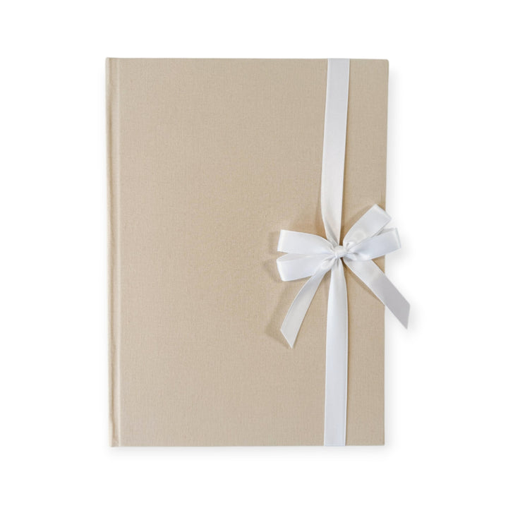Custom Bridal Guest Book - Linen Portrait D48