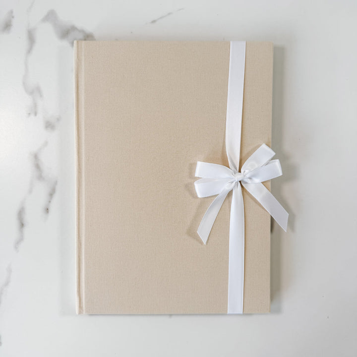 Double Satin Ribbon Bow - Portrait Guest Book