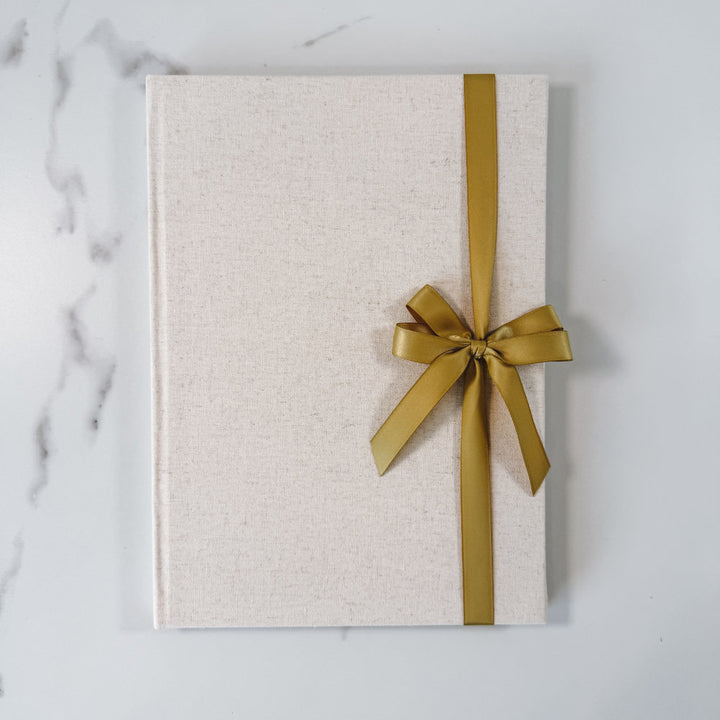 Double Satin Ribbon Bow - Portrait Guest Book