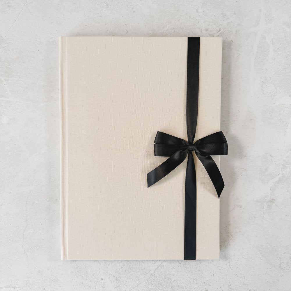 Double Satin Ribbon Bow - Portrait Guest Book