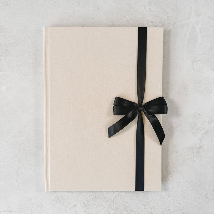 Double Satin Ribbon Bow - Portrait Guest Book