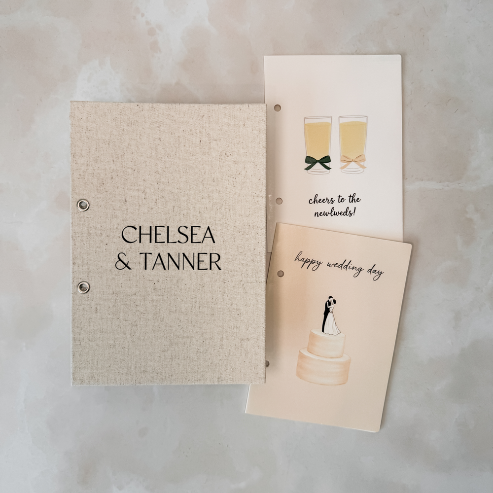 Custom Wedding Card Organiser - Linen Greetings Card Holder D11