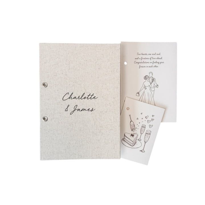 Custom Wedding Card Organiser - Linen Greetings Card Holder D19